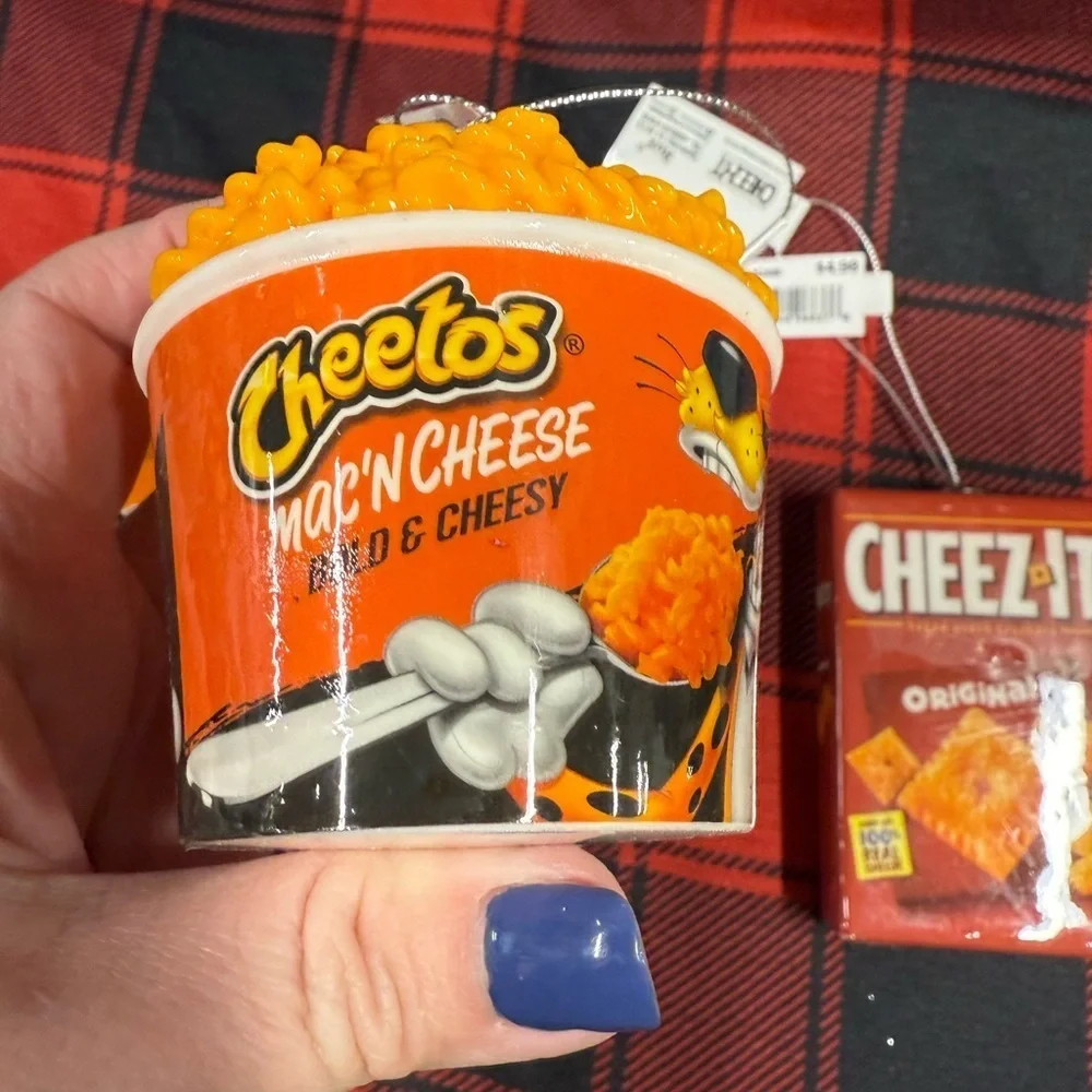 Orange Crunchy Cheeto’s and Cheez Holiday Christmas Ornaments Brand New Set of 3